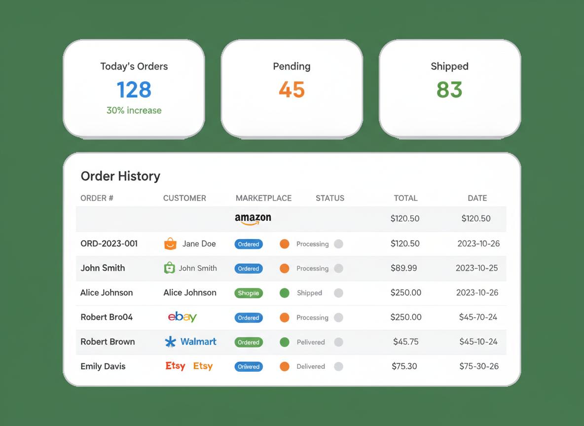Order management dashboard